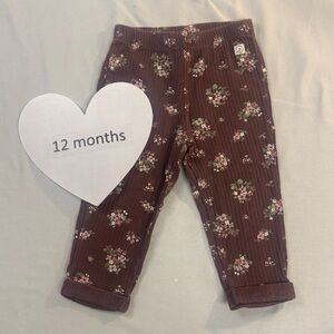 Carter's - Organic Ribbed Baby Pants in Purple Floral